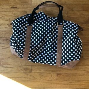 Black and White Polka Dog Weekend Bag 25x16x10
